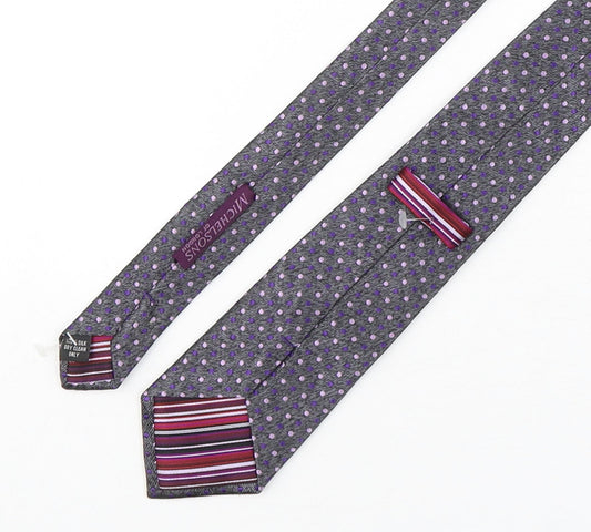 Michelsons Mens Multicoloured Polka Dot Silk Pointed Tie One Size