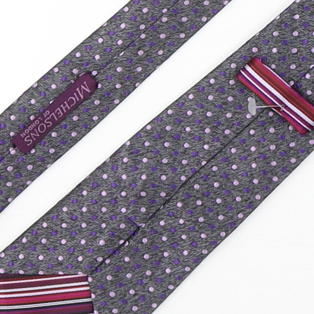 Michelsons Mens Multicoloured Polka Dot Silk Pointed Tie One Size