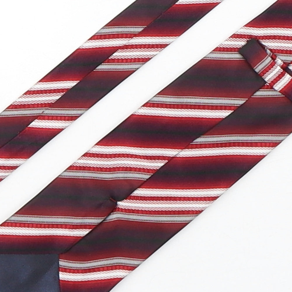 Preworn Mens Red Striped Silk Pointed Tie One Size