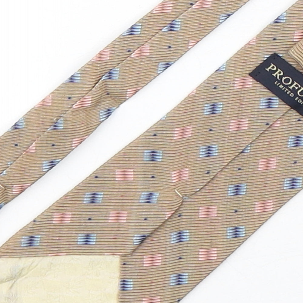 Mens Profuomo Multicoloured Geometric Pointed Tie