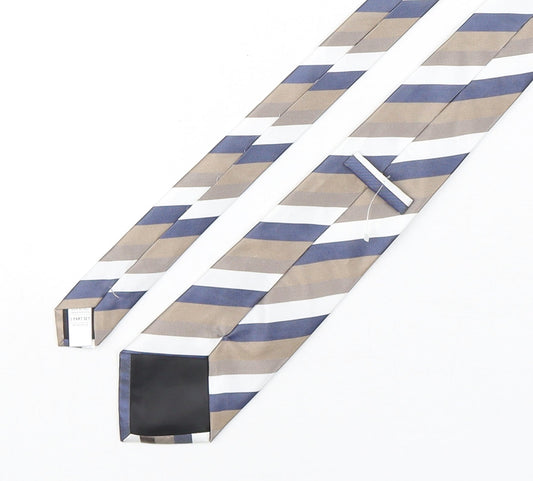 Preworn Mens Multicoloured Striped Polyester Pointed Tie One Size