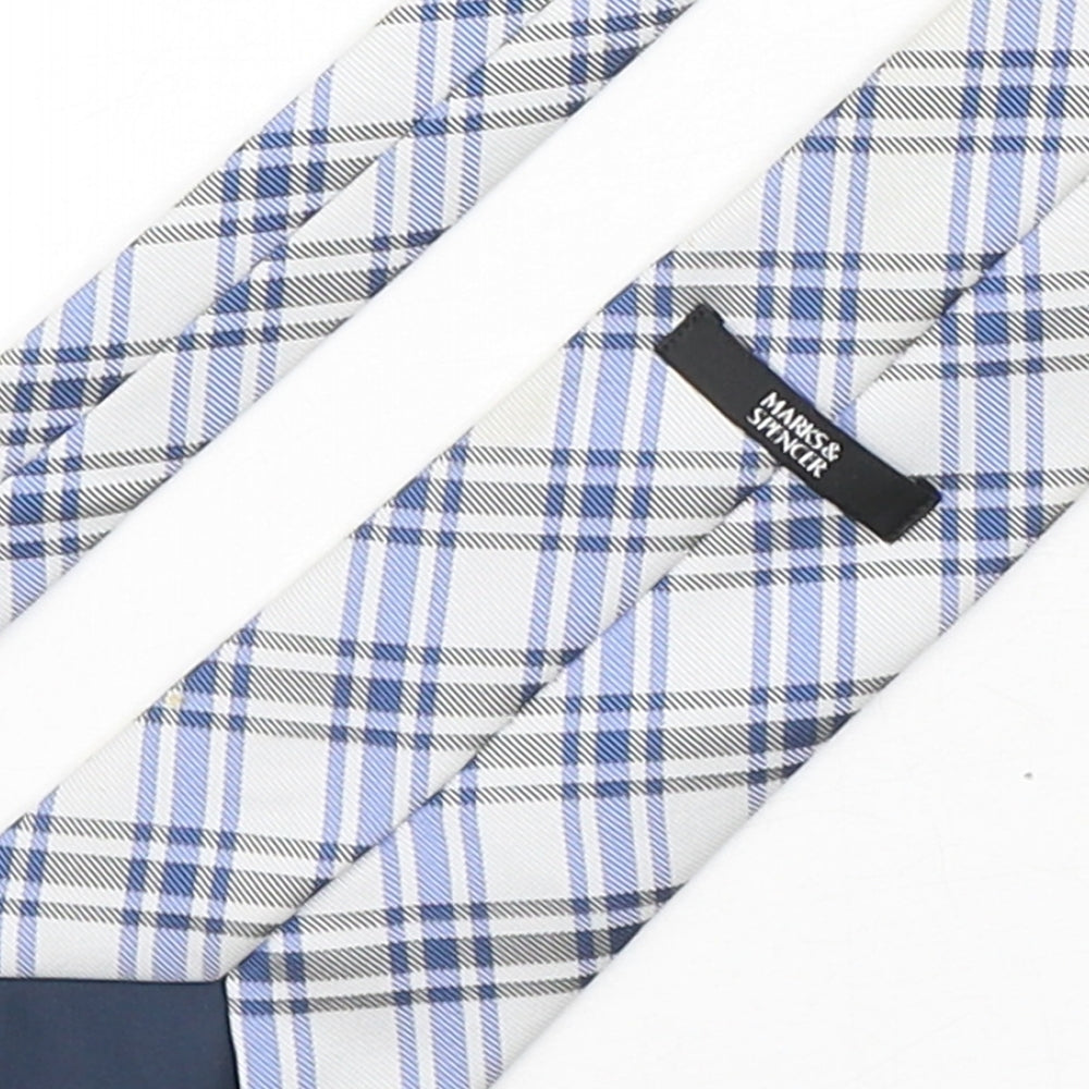 Marks and Spencer Mens Multicoloured Plaids & Checks Polyester Pointed Tie One Size
