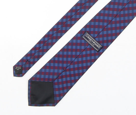 Greenwoods Mens Multicoloured Plaids & Checks Polyester Pointed Tie One Size