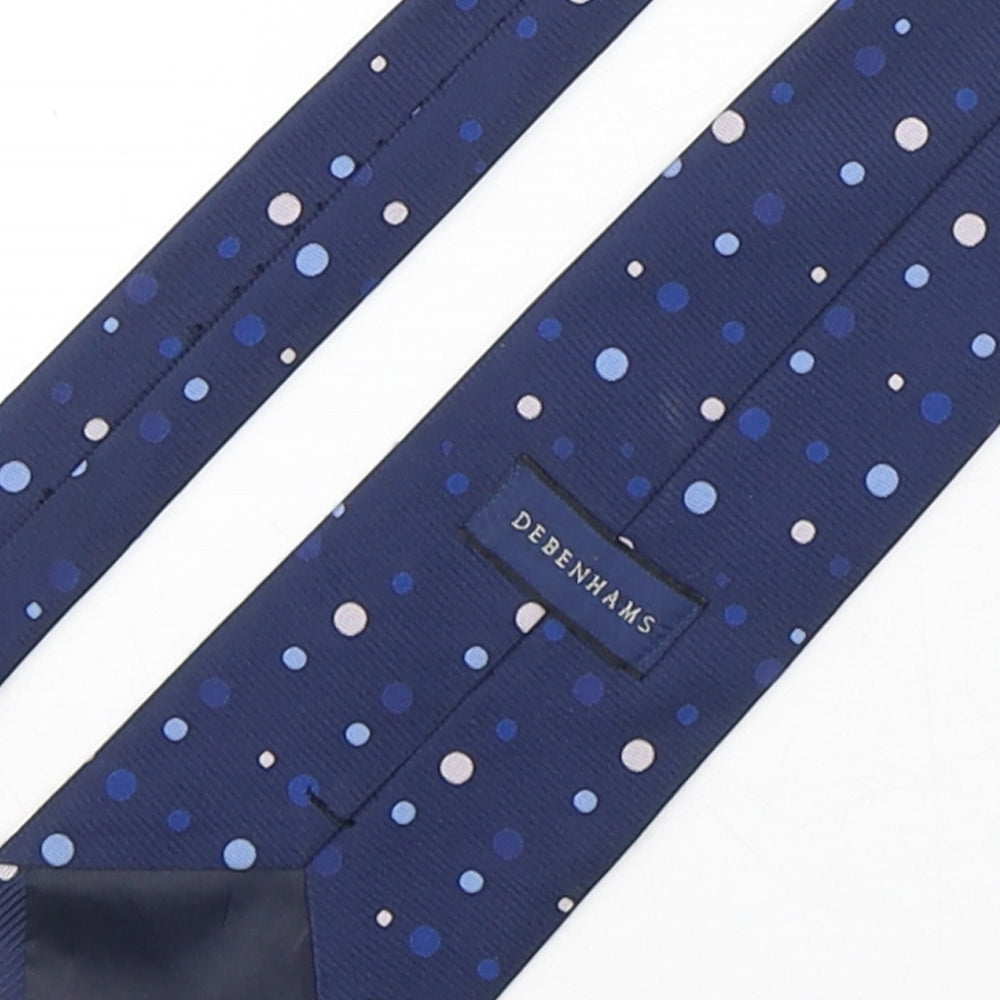 Mens Debenhams Blue Polka Dot Pointed Tie