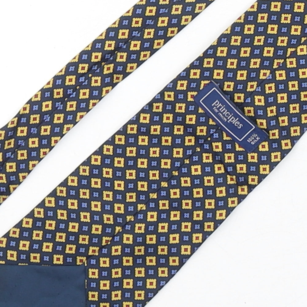 Principles Mens Multicoloured Geometric Silk Pointed Tie One Size