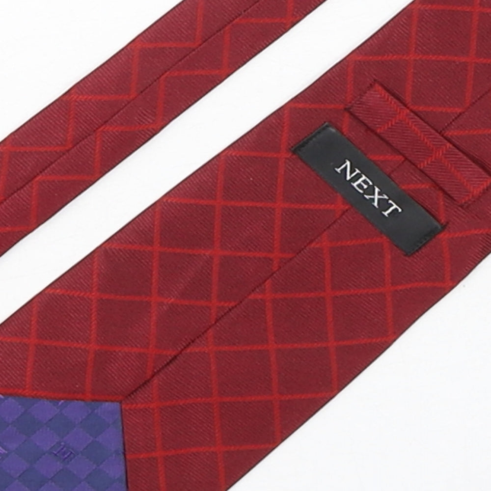 Mens NEXT Red Plaids & Checks Pointed Tie