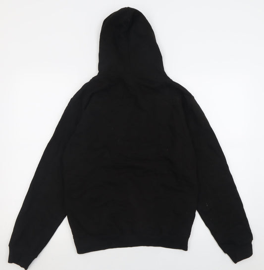 Awdis Mens Black Cotton Pullover Hoodie Size S - Basketball