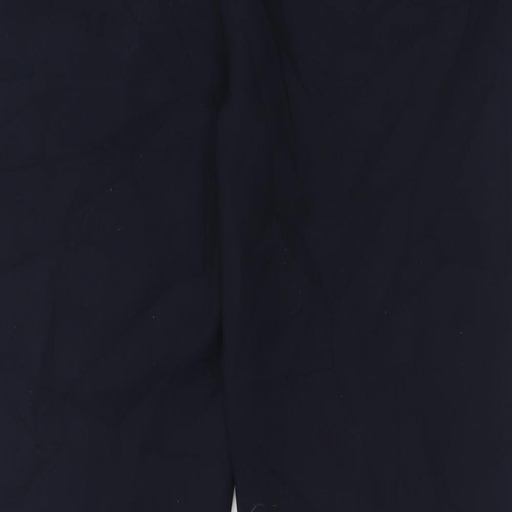 Bonmarché Womens Blue Polyester Trousers Size 14 L28 in Regular Hook & Eye