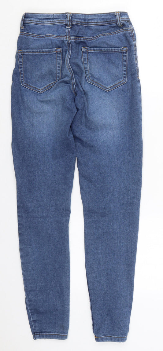 Denim Co Womens Blue Cotton Skinny Jeans Size 8 L29 in Regular Button