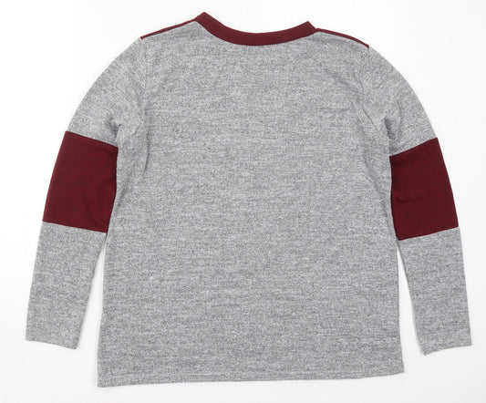 Womens UK Size M Silk Grey Basic T-Shirt