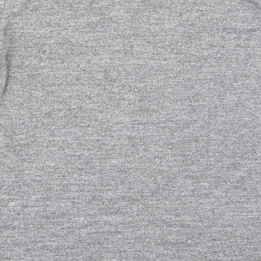 Womens UK Size M Silk Grey Basic T-Shirt