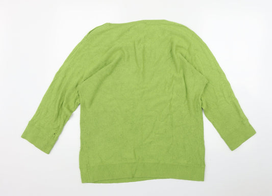Ann Taylor Womens Green Round Neck Polyester Pullover Jumper Size XL