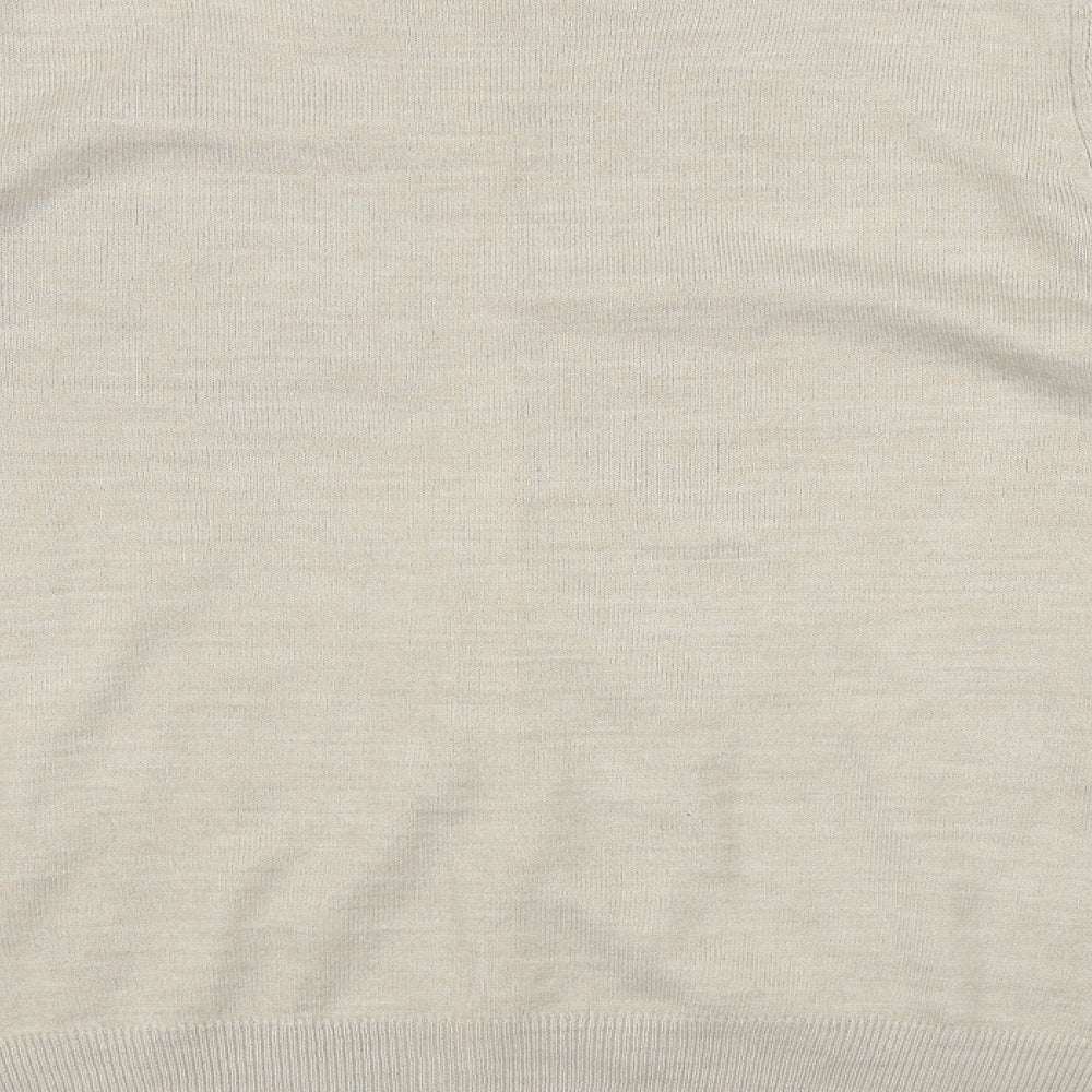 Womens UK Size 14 Classic Beige Cardigan Jumper