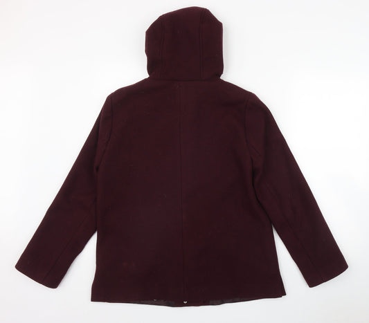Primark Womens Red Parka Coat Size 10 Zip