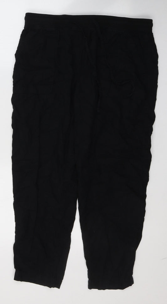 Womens UK Size 4 Marks and Spencer Regular Fit Black Trousers