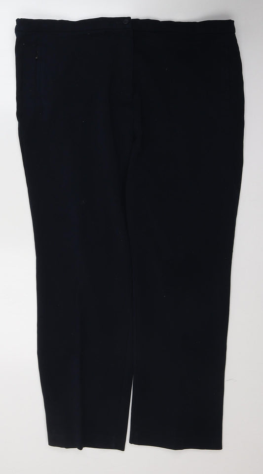 Womens UK Size 18 Marks and Spencer Regular Fit Blue Trousers
