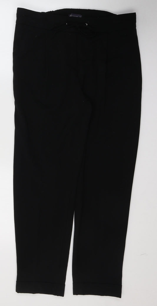 Womens UK Size 14 Marks and Spencer Regular Fit Black Trousers