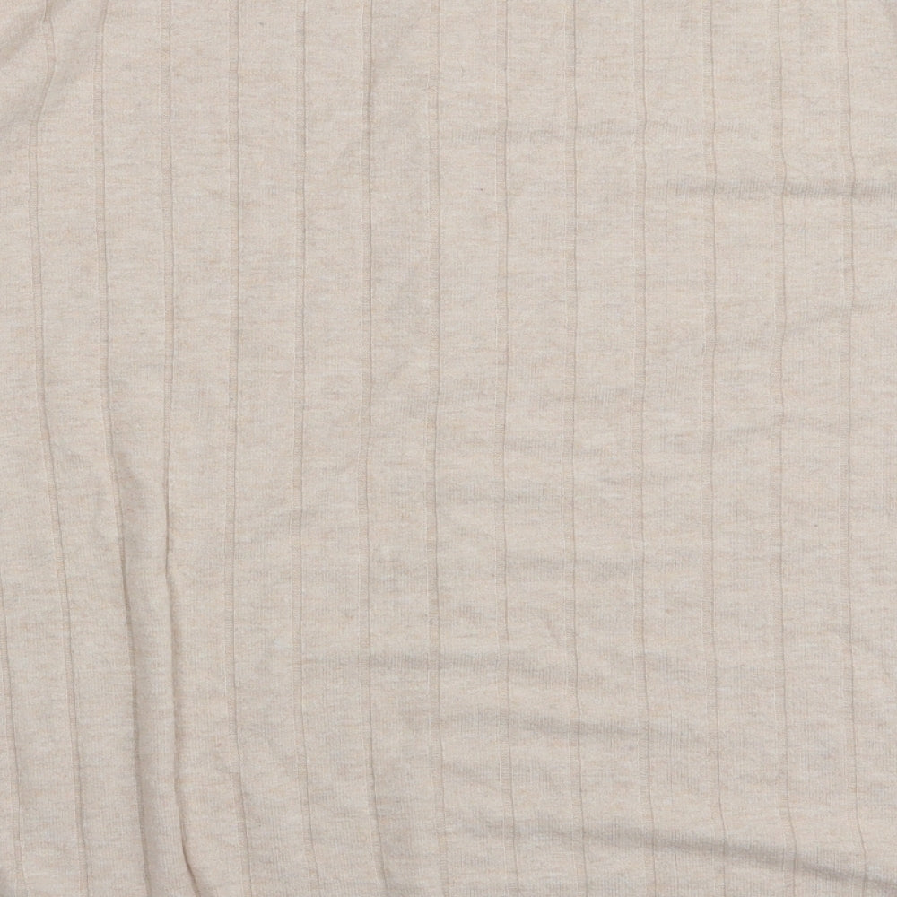 Nutmeg Womens Ivory Round Neck  Polyester Pullover Jumper Size 12