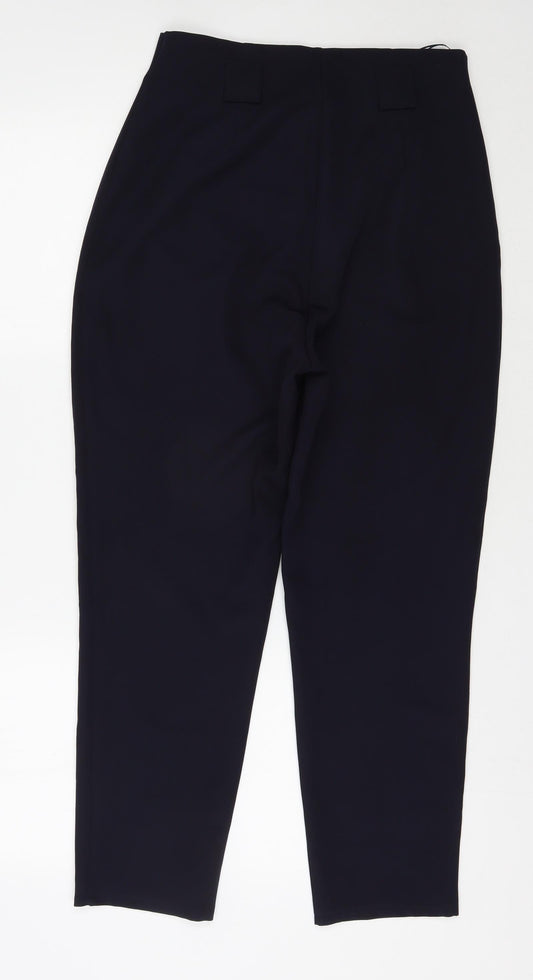 Lipsy Womens Blue Polyester Capri Trousers Size 12 L26 in Regular Zip