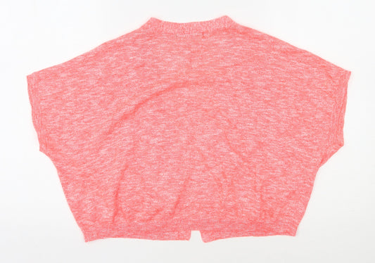 George Womens Orange V-Neck Acrylic Shrug Jumper Size 10