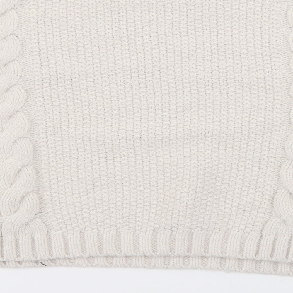 Primark Girls Ivory Crew Neck Acrylic Pullover Jumper Size 12-13 Years