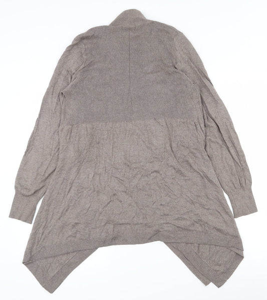 TU Womens Brown V-Neck Cotton Cardigan Jumper Size 12