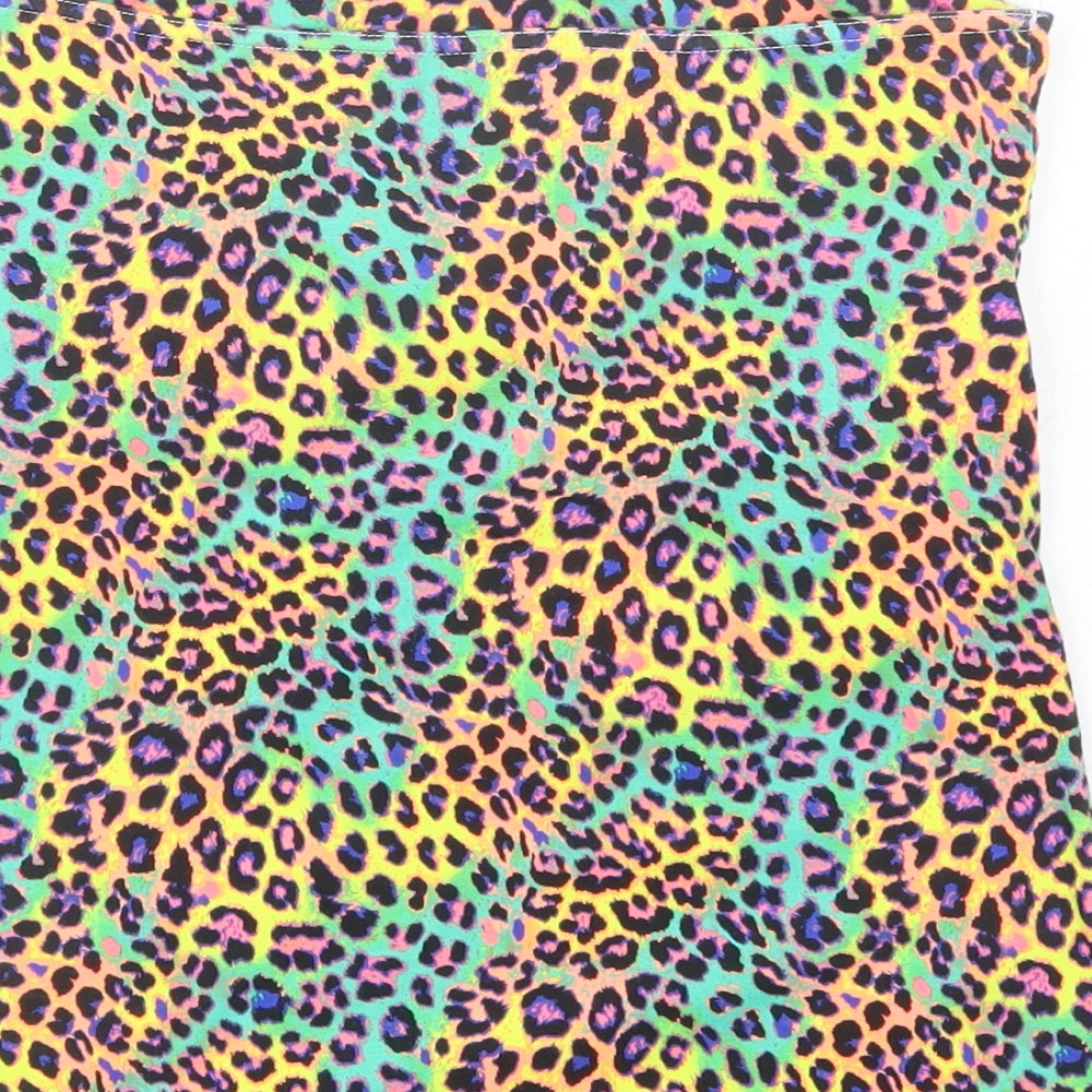 Papaya Womens Multicoloured Animal Print Cotton Basic Tank Size 12 Off the Shoulder