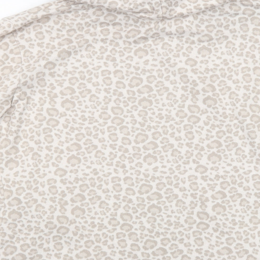 F&F Womens Beige Animal Print Polyester Top Lounge Set Size S