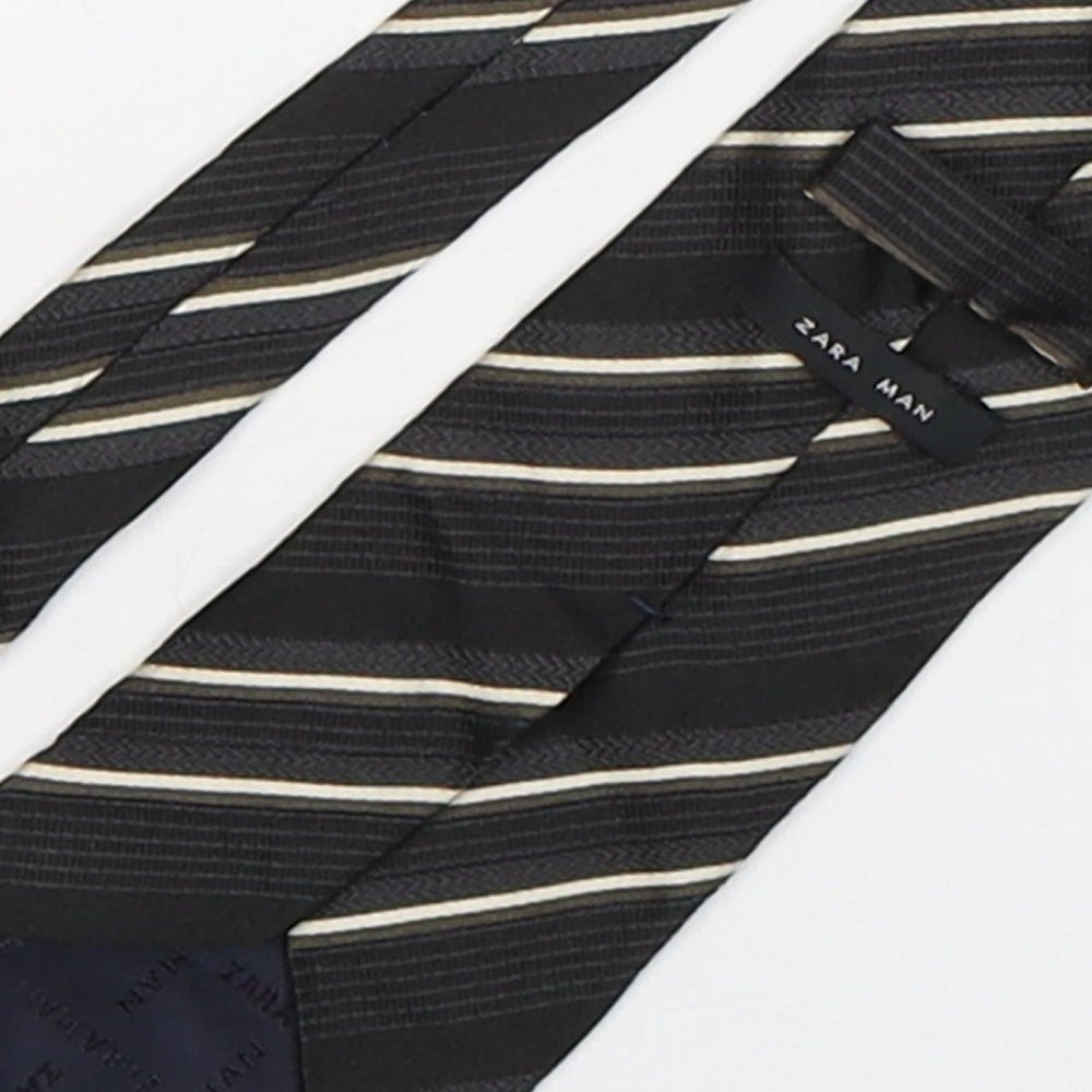 Zara Mens Multicoloured Striped Silk Pointed Tie One Size