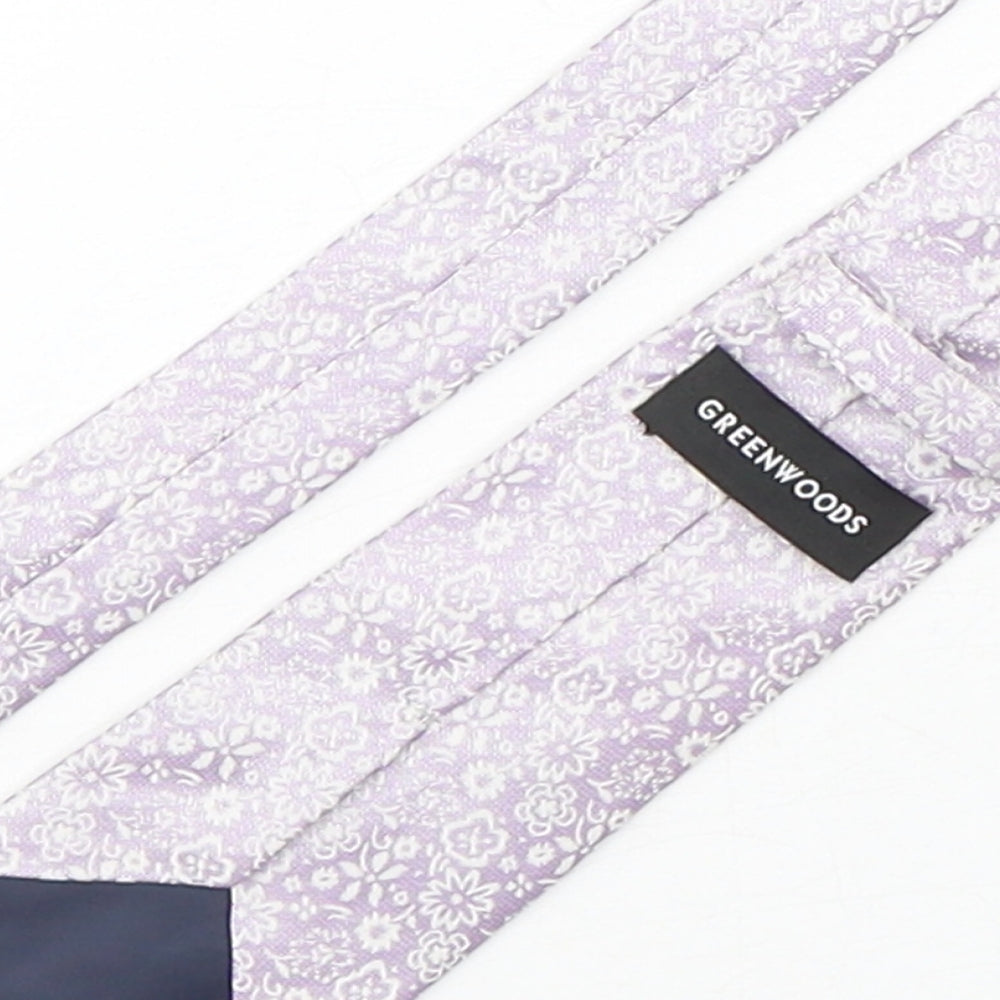 Greenwoods Mens Multicoloured Floral Silk Pointed Tie One Size