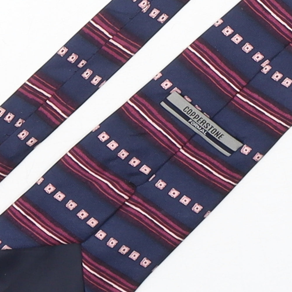 Mens Copperstone Multicoloured Geometric Pointed Tie