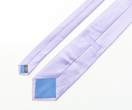 Mens Marks and Spencer Purple Striped Pointed Tie