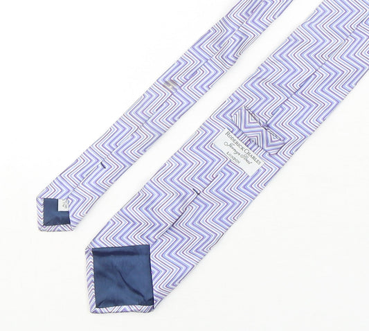 Roderick Charles Mens Multicoloured Geometric Silk Pointed Tie One Size