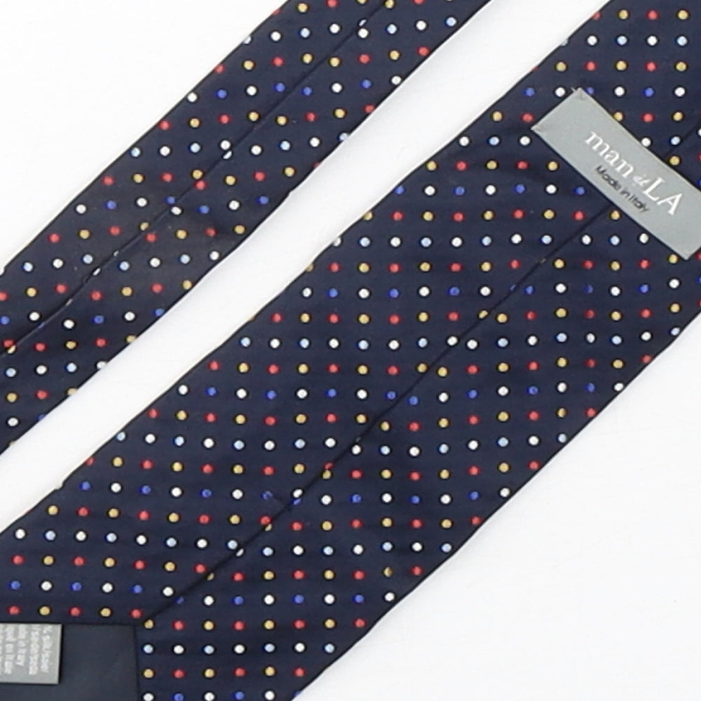 Man Of La Mens Multicoloured Polka Dot Silk Pointed Tie One Size