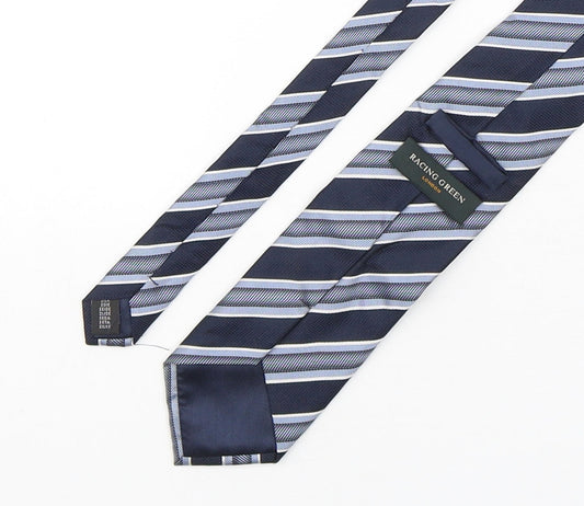 Racing Green Mens Multicoloured Striped Silk Pointed Tie One Size