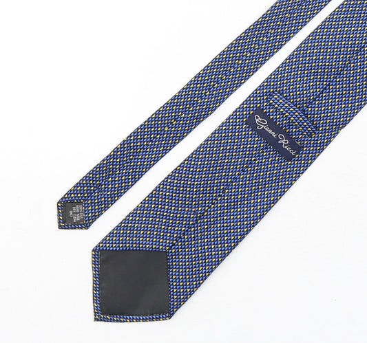 Gianni Ricci Mens Multicoloured Geometric Silk Pointed Tie One Size