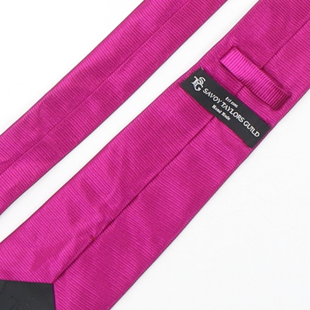 Mens Savoy Taylors Guild Pink Striped Pointed Tie