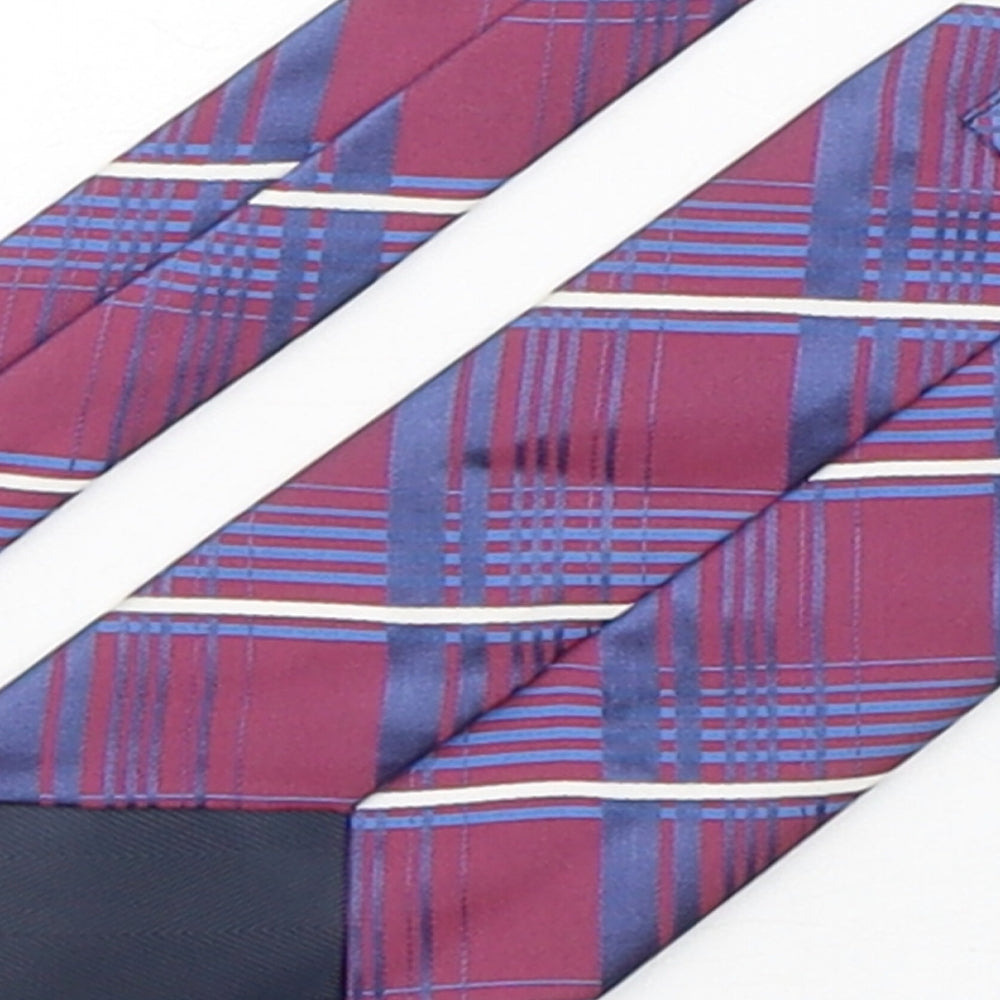 Marks and Spencer Mens Multicoloured Plaids & Checks Silk Pointed Tie One Size