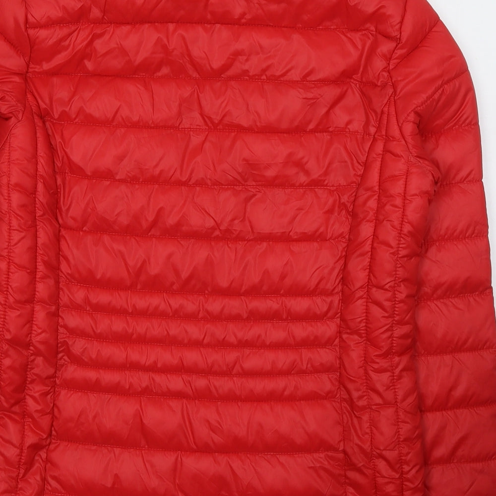 Primark Womens Red Puffer Jacket Jacket Size 6 Zip