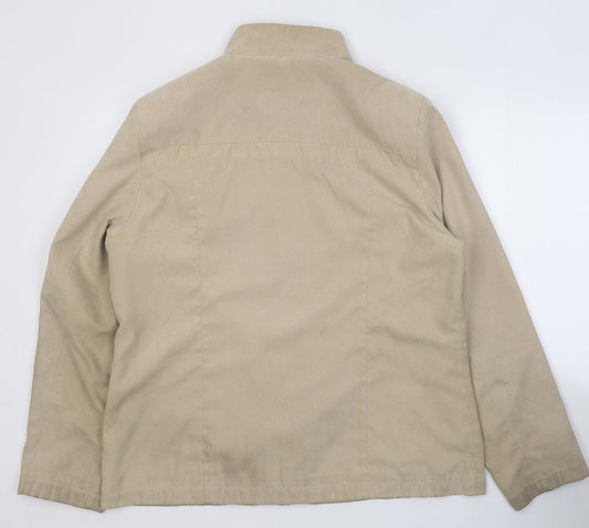 EWM Womens Beige Jacket Coat Size 16 Zip
