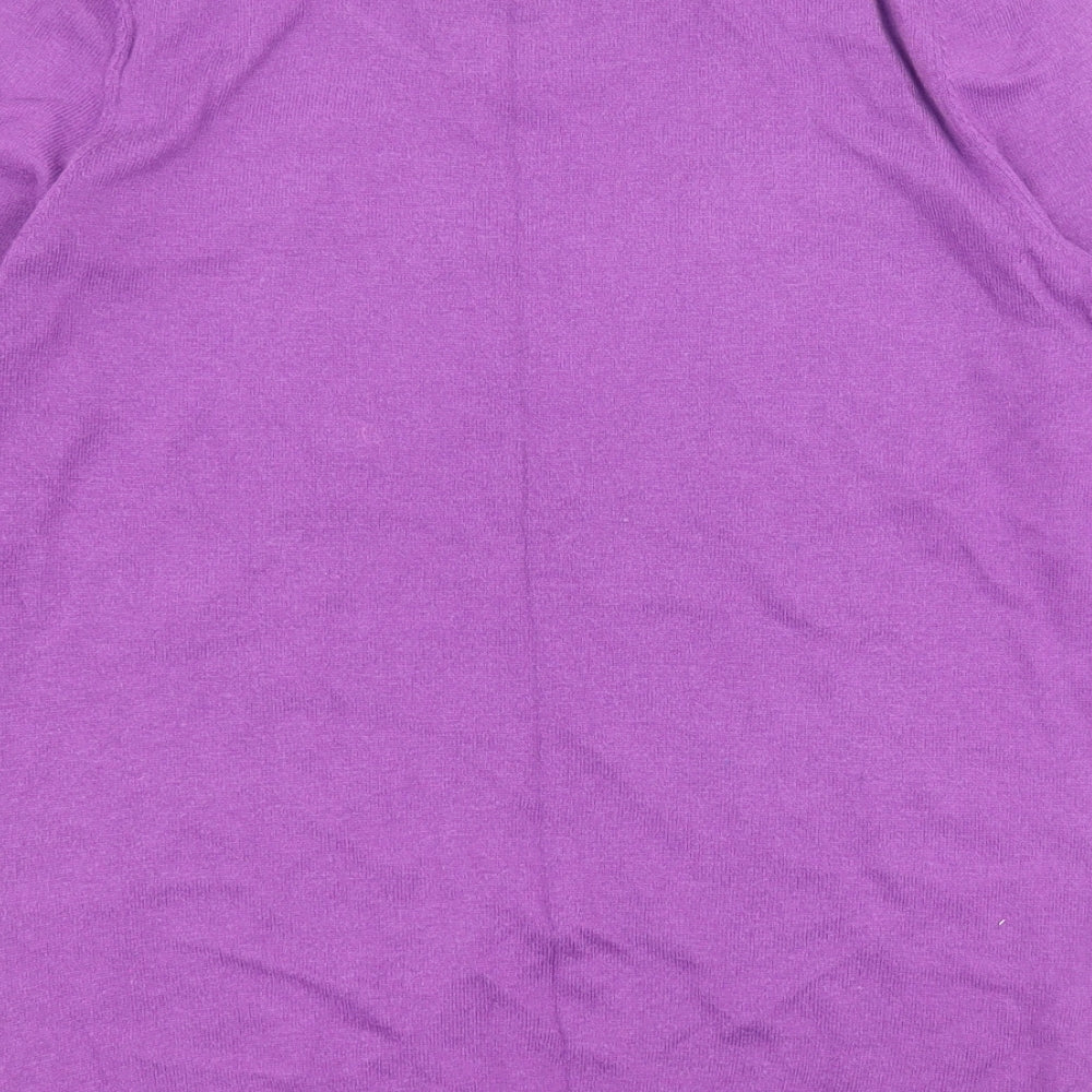 Gap Womens Purple Round Neck Cotton Henley Jumper Size M