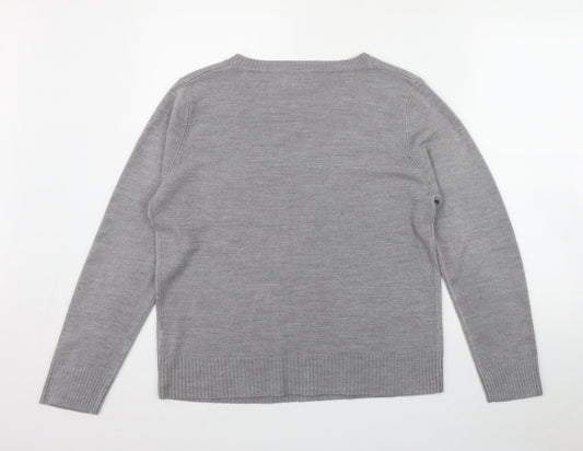 Womens UK Size 16 Papaya Grey Pullover Jumper