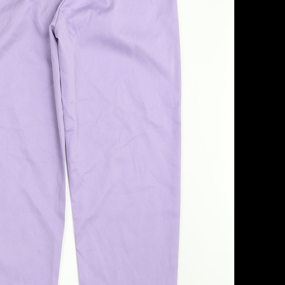SheIn Womens Purple Polyester Trousers Size L L27 in Regular Zip