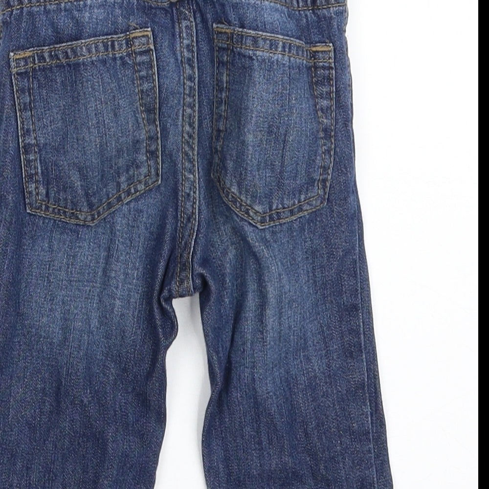 Gap Baby Blue Cotton Cropped Jeans Size 6-9 Months Button - Size 6-12M