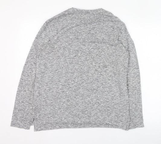 New Look Mens Grey Round Neck Polyester Pullover Jumper Size L