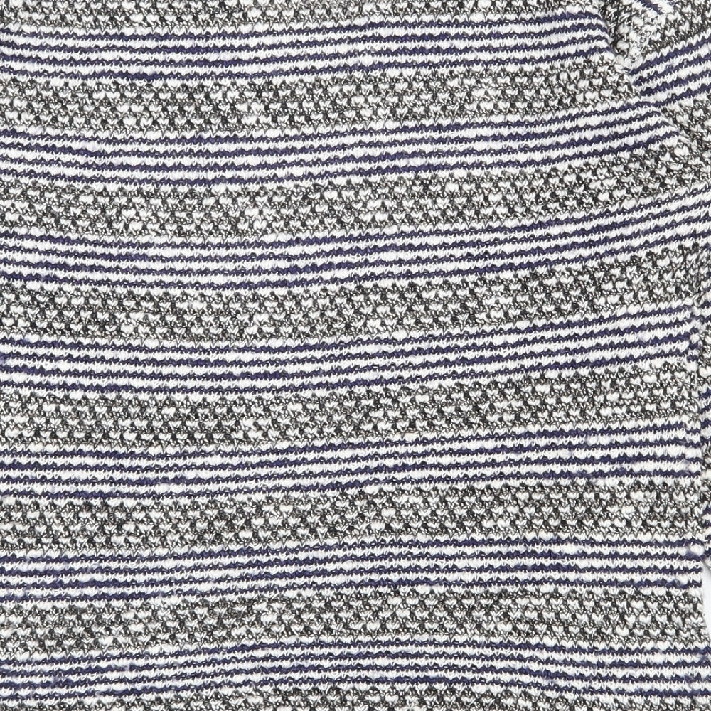 NEXT Womens Multicoloured Scoop Neck Striped Cotton Pullover Jumper Size 6