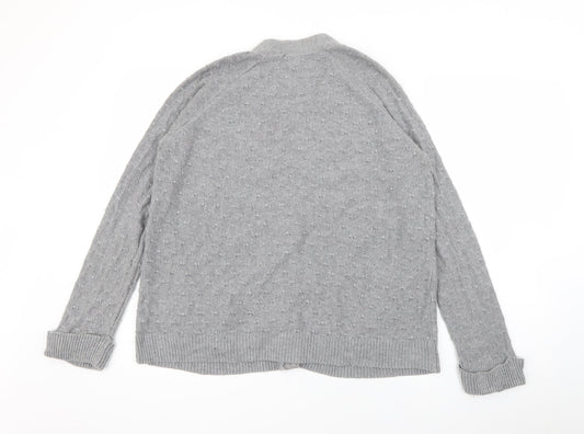 Womens UK Size 10 Topshop Grey Cardigan Jumper