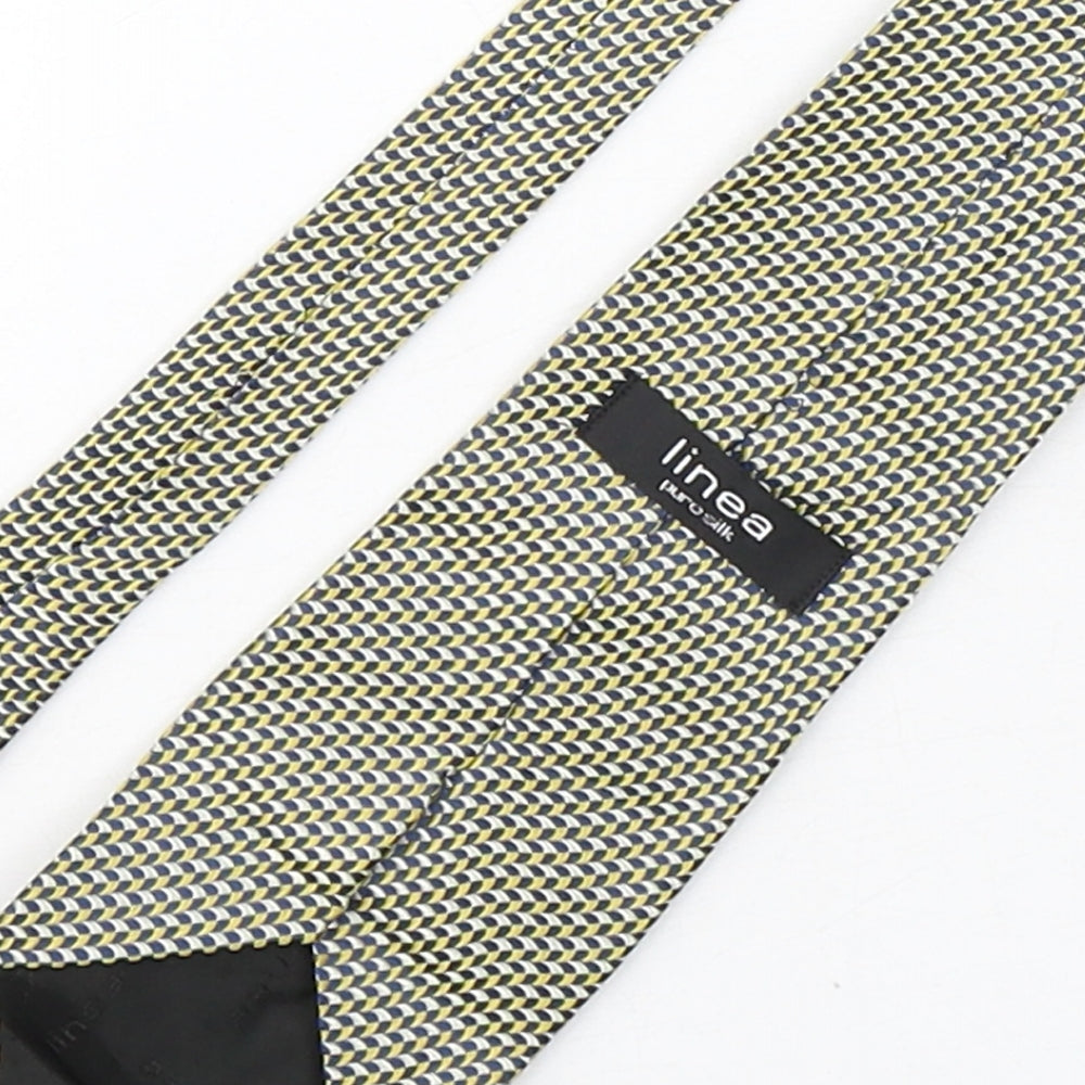 Linea Mens Multicoloured Geometric Silk Pointed Tie One Size