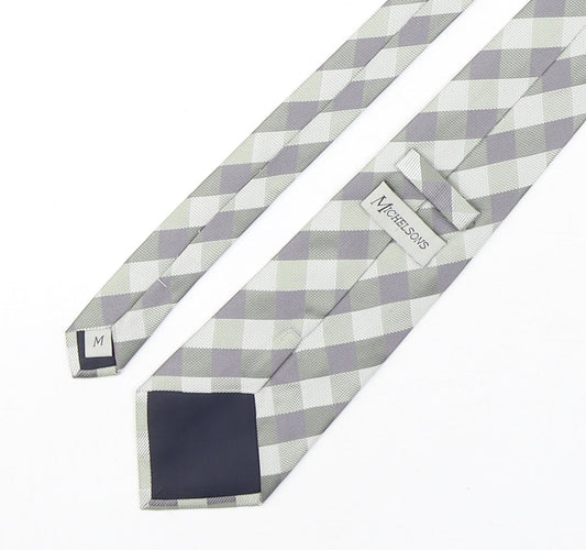 Michelsons Mens Multicoloured Plaids & Checks Silk Pointed Tie One Size