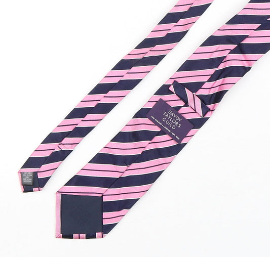 Savoy Taylors Guild Mens Multicoloured Striped Silk Pointed Tie One Size
